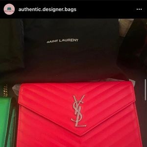YSL SAINT LAURENT NEON PINK PURSE